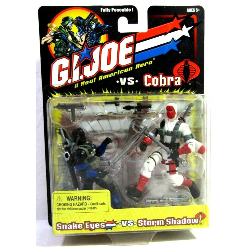 G.I. JOE vs COBRA 2 Pack! 3" Action Figure Snake Eyes vs Storm Shadow - NIP!